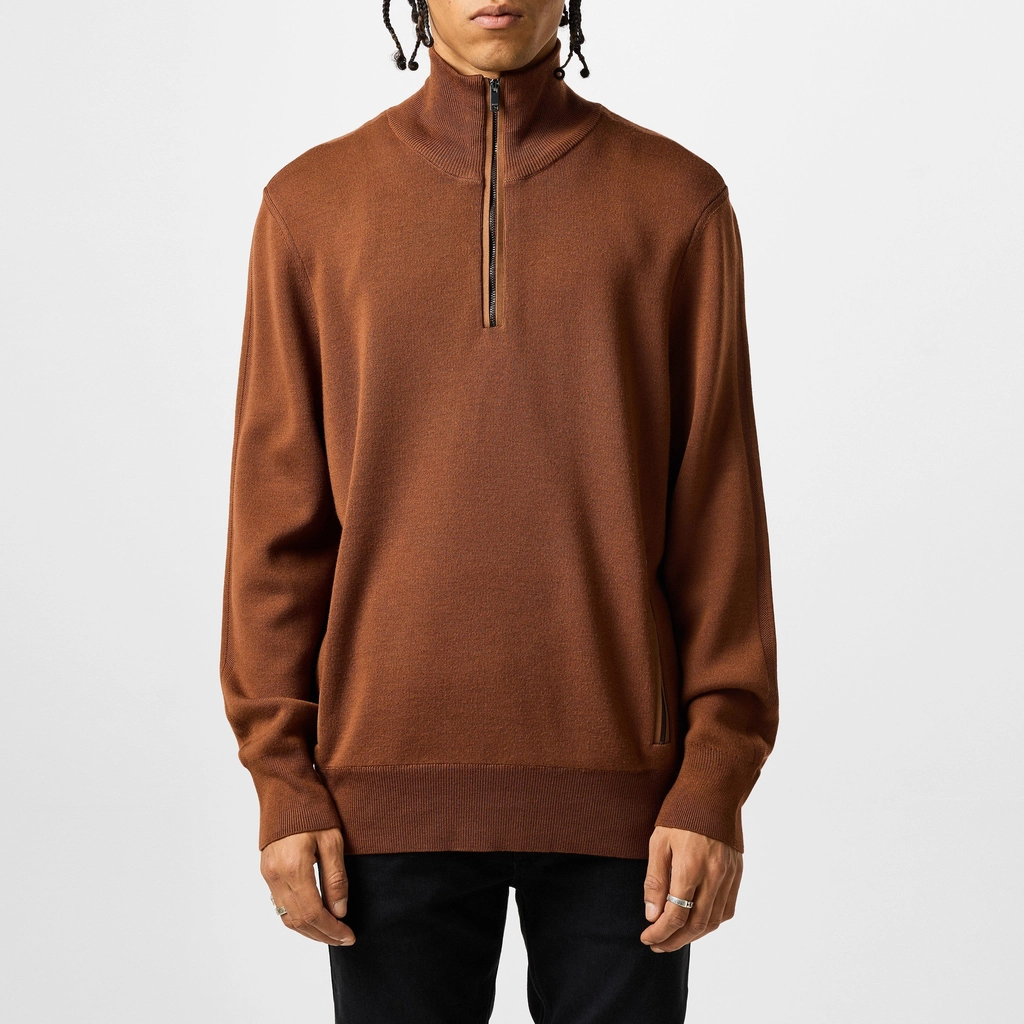 Hugo Boss Padrone Zipped Sweater - Med Brown 213